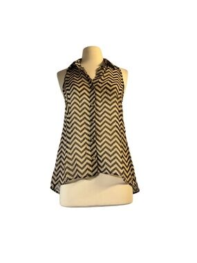 Chevron mesh tank top
